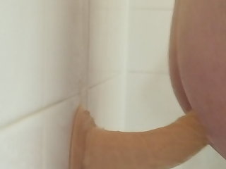 julie fucking dildo in shower